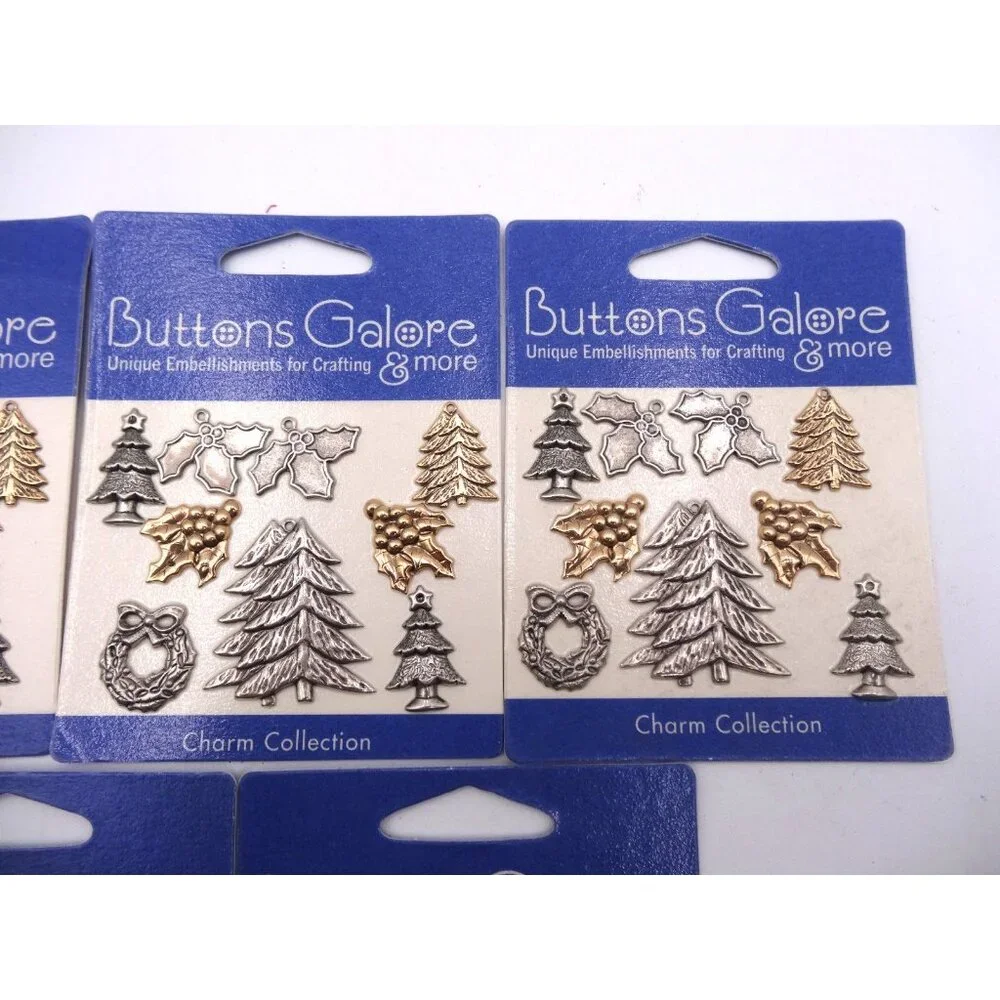 Buttons Galore & more Charm Collection Christmas‎ theme  Charms 5 New Packs
